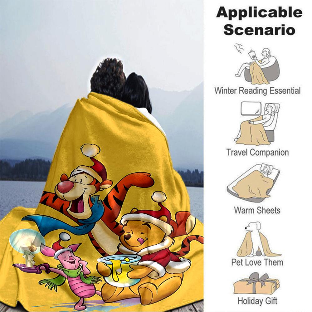 Christmas Adventure Acre Wood Blanket Soft Throw Blanket For Home Bedroom Bed Sofa Travel Office Solid Christmas Blanket