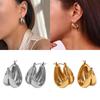 Comfortable Wear Loop Earrings 18K Gold Plated Titaniums Steel Fashion Accessories for Trendy Women Everyday Wear