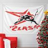 Red Star with Musician Silhouette Pattern Wall Hanging Tapestry Decorative Tapestry Home Decor for Bedroom and Living Room