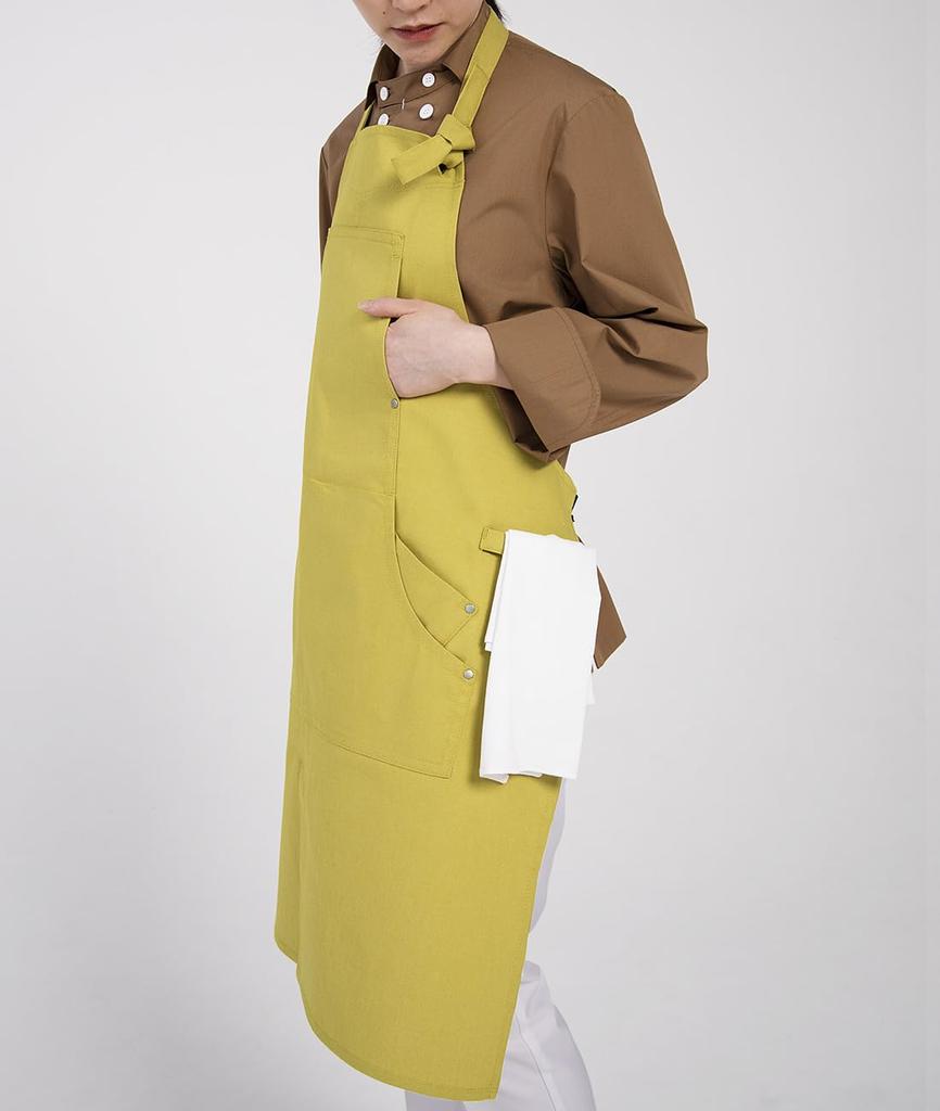 Seven Uniform CT2352-5 Yellow One-Size Chest Apron, Anti-Static, Stretch, Restaurant Use