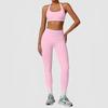 Womens High Support Yoga Sports Bra Set With Removable Pads Leggings Seamless Stretch Fitness Wear Gym Workout Running