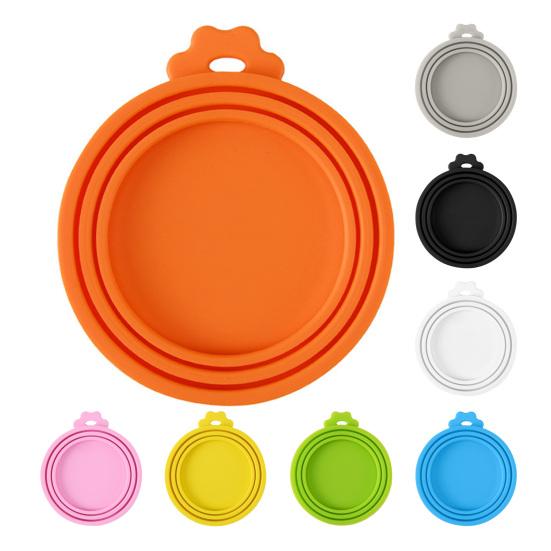 Pet Food Can Lid 3-in-1 Silicone Can Cover One Lid Fits
