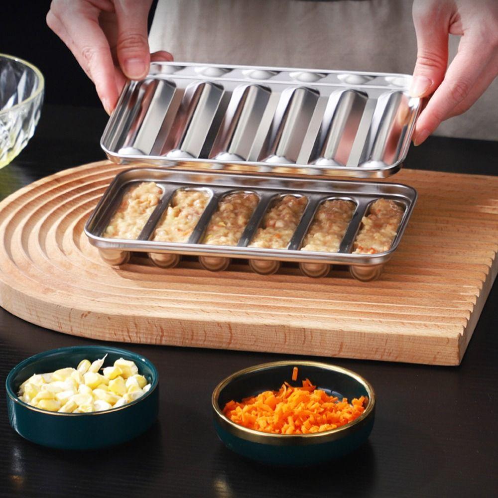 Oven Household Homemade DIY Ham Mould 6-Cavity Hotdog Maker Meat Tool Sausage Mold Food Supplement