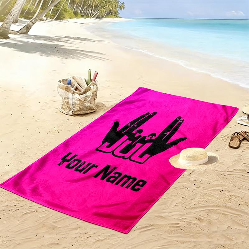Custom Name JuL C'est Pas Des Lol Print Beach Towel, Large Soft Quick Dry Towel for Beach Camping Swimming -HE224