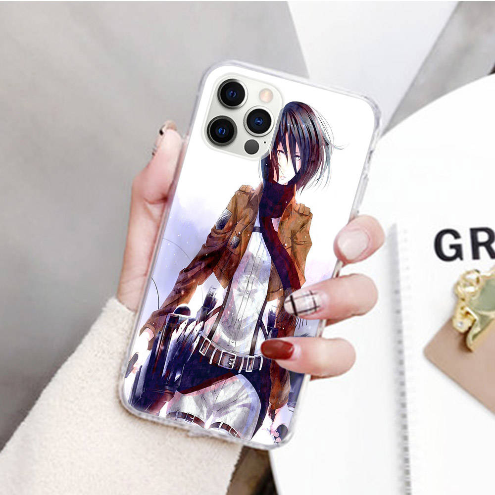 JW87 Attack On Titan Transparent Case for Samsung A04 A14 A23 M33 M53 Realme 10 9 C35 C55 VIVO Y02 X80 Infinix Hot 30 Note 11 Tecno Spark 8P Pro