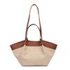 Pu Large Capacity Tote Bag For Women With Color Blocked Pleated Design For Daily Use