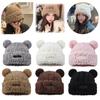 Korean Style Bear Plush Hat Soft Plush Pullover Hats Fashion Winter Warm Cap  Autumn and Winter