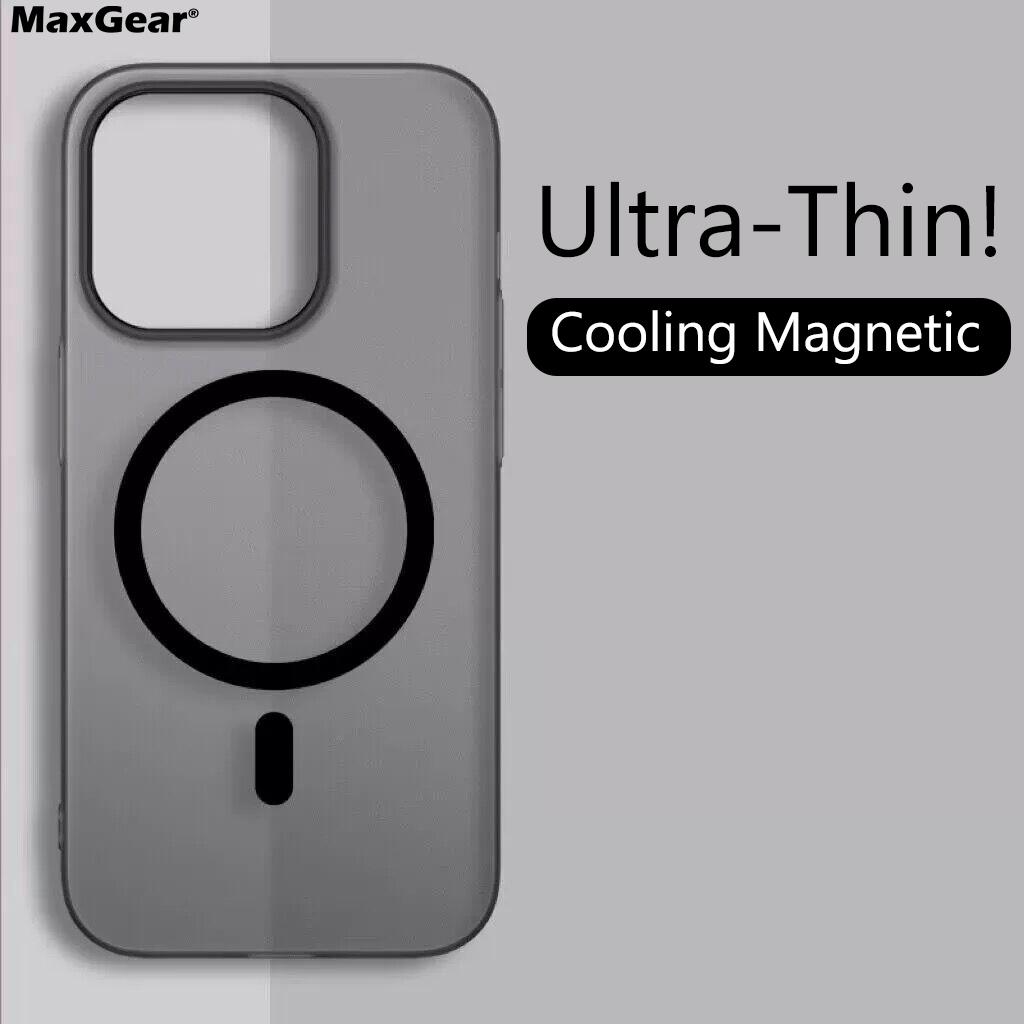 Матовый Ультратонкий Чехол для Magsafe Для iPhone 17 16 15 14 13 12 Pro Max Plus Магнитная Беспроводная Зарядка Жесткий ПК Полупрозрачная Крышка