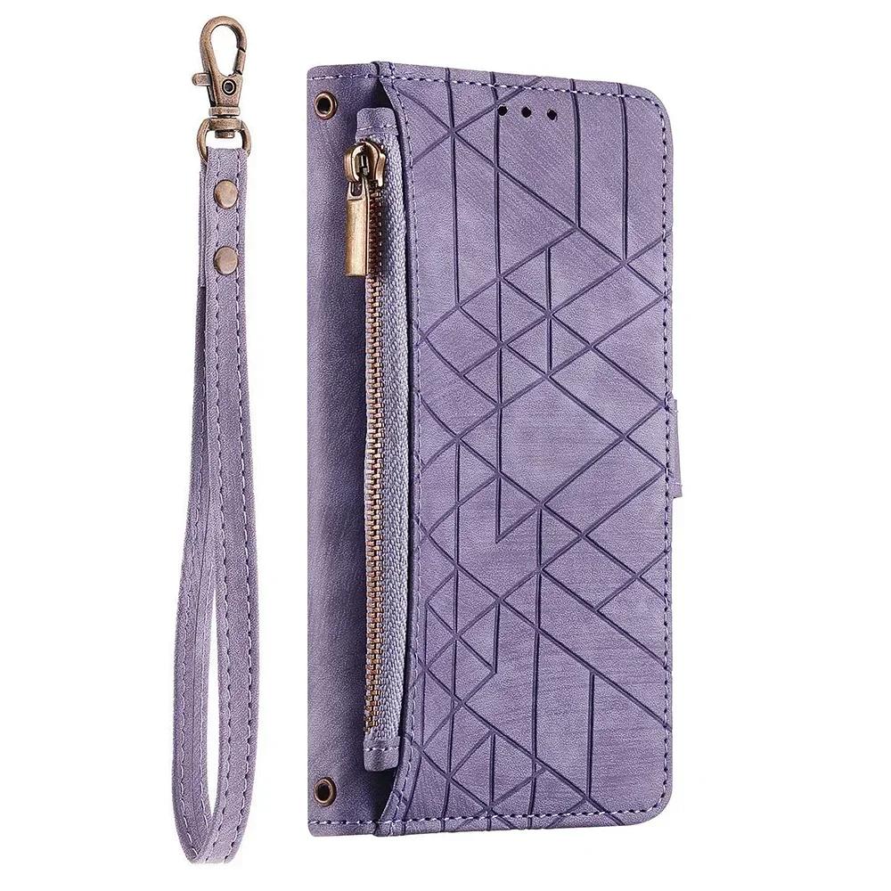 Кожаный чехол-книжка на молнии для Samsung Galaxy Xcover7 A05S A05 A13 A14 A15 A23 A24 A25 A34 A35 A43 A54 A55 S24