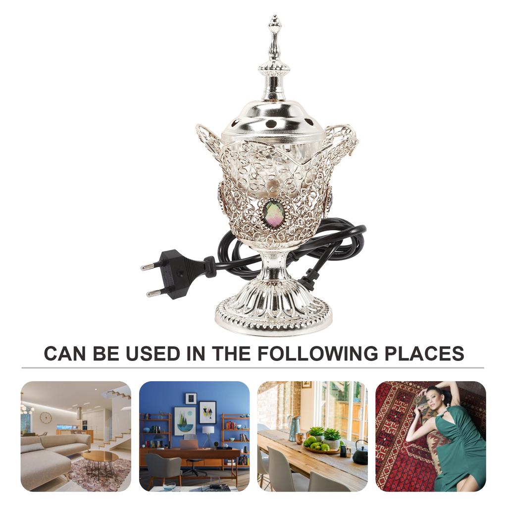 Центральная подставка для благовоний Электрическая кадильница для украшения стола Металлические настольные горелки Винтаж