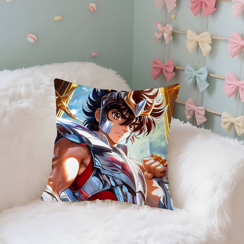 S-Saint-SeiyaS Knights Pillow Case Cushion Cover Soft Cute Throw Pillow Case For Car Sofa Pillowcase Polyester With Zipper