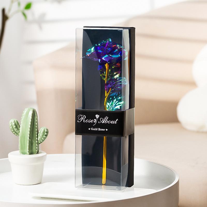 Красочные позолоченные розы с золотым покрытием Искусственные цветы Подарок на День святого Валентина для подруг Свадебная вечеринка Украшение дома Искусственные цветы