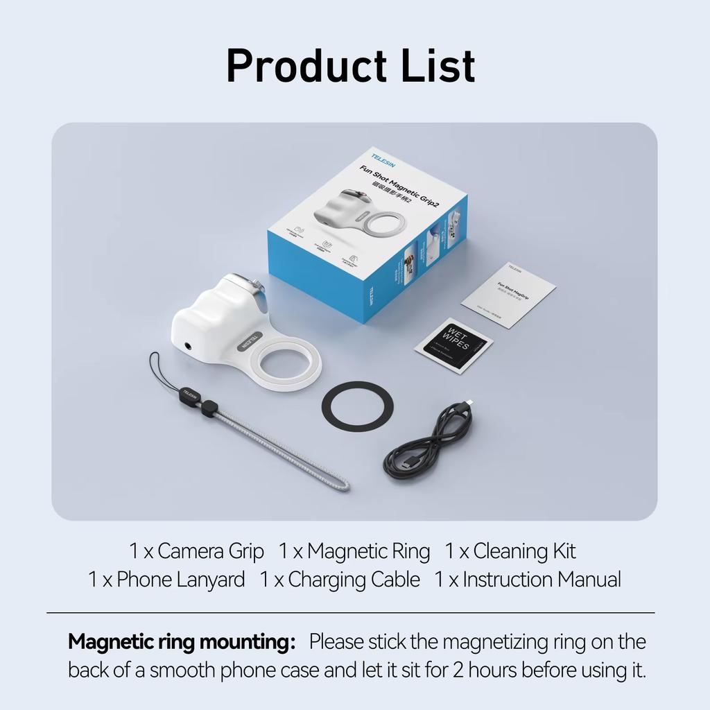 Style Magnetic Camera Handle Grip with Stabilizer & Phone Holder for for Mobile Photography