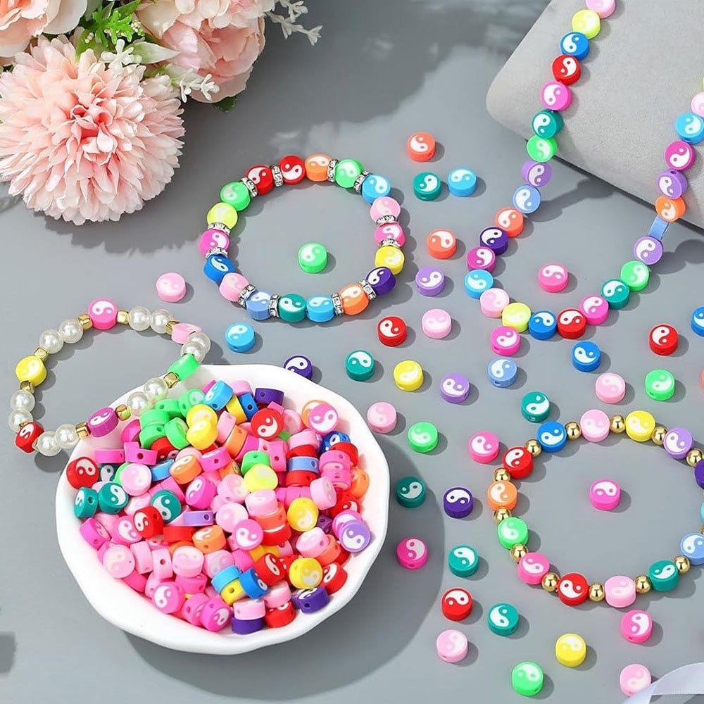 50/100/200 шт. глиняные бусины красочные Инь-Ян полимерная глина разделительные бусины для женщин изготовление ювелирных изделий своими руками браслет ожерелье