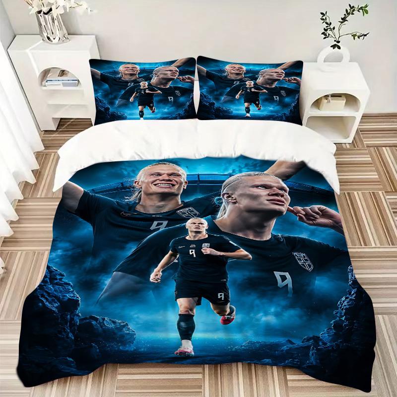 Football Hero Action Print 3Pcs Bedding Setduvet Cover With 2 Bedropillowcase Home Birthday Gift