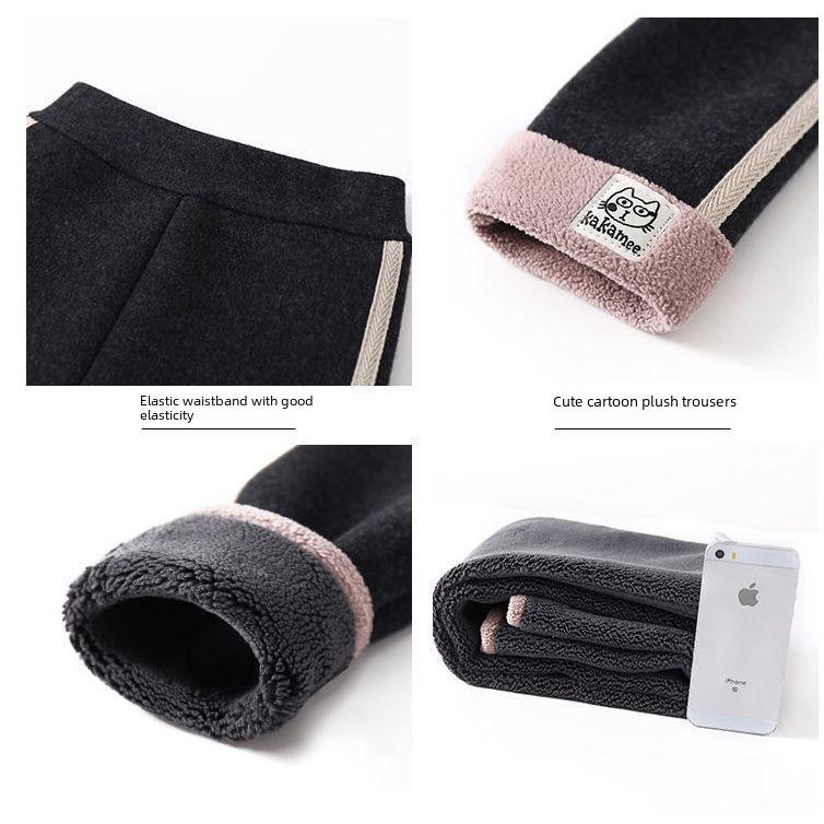 Зимние леггинсы для девочек из плотного бархата - теплые цельные брюки для детей