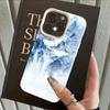 Силиконовый чехол с лазерным рисунком 'Пейзаж' для iPhone 17 Pro 16 15 14 13 12 11 Pro Max 7 8 Plus 16E Ударопрочный чехол с рисунком 'Личи'