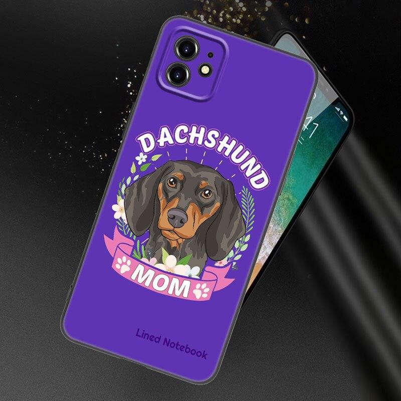 Чехол для телефона «Dachshund Dog Love» для Apple iPhone 13 12 Mini 11 Pro XS Max XR X 8 7 6S 6 Plus SE 2022 2020 5S 5, мягкий черный чехол