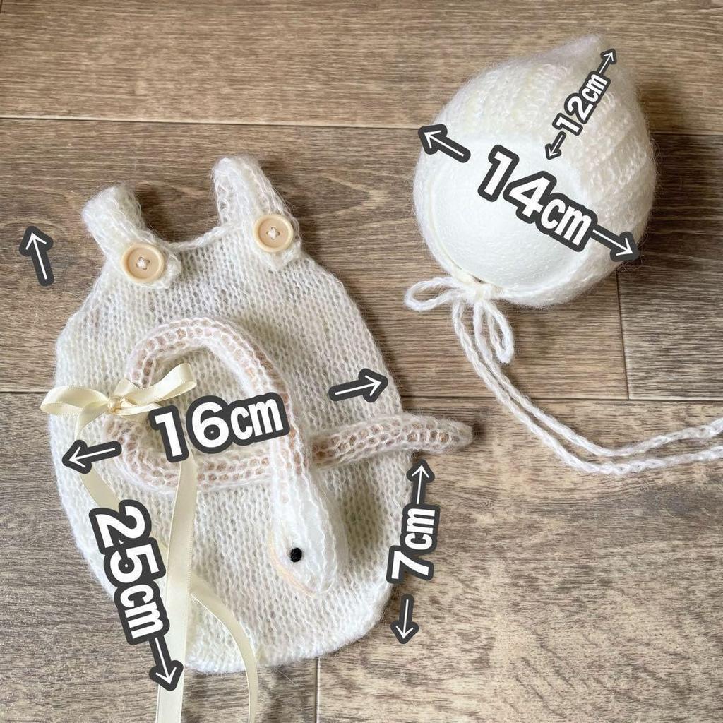 Snake and Plush Toy for Year of the Snake Newborn Photoshoots [NANA's Shop] Hat, Overalls, (Matcha)