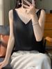 Niliv Simple Silk Tank Silk Solid Stretch Size Women's V-Neck Camisole, Underwear, Top, Pajamas, Sleepwear, Satin, Summer, Breathable, Color,