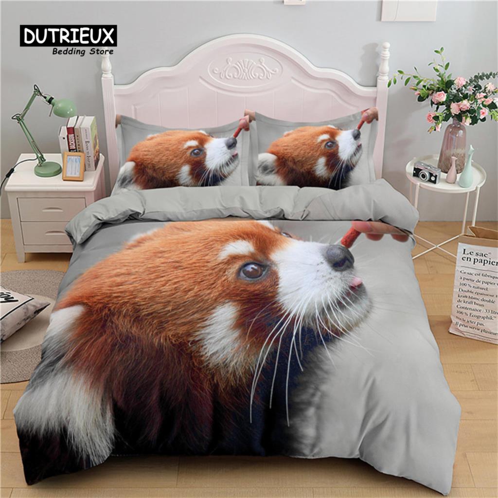 Детский милый комплект постельного белья с животными Твин Кинг для мальчиков девочек подростков 3D принт панды пододеяльник микрофибра пододеяльник декор спальни