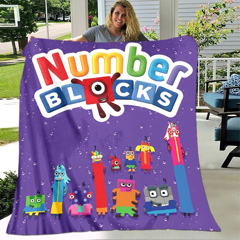 1pc Blanket Numberblocks2 Print Design, Lightweight Blanket for Sofa, Bed- Soft &Warm, Gift for All Seasons like Christmas, Halloween