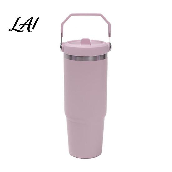 Durable Metal Bottle for Camping Insulated Tumbler with Straw And Handle 900ml Large Capacity Stainless Steel Double Walled Vacuum Cup Leak