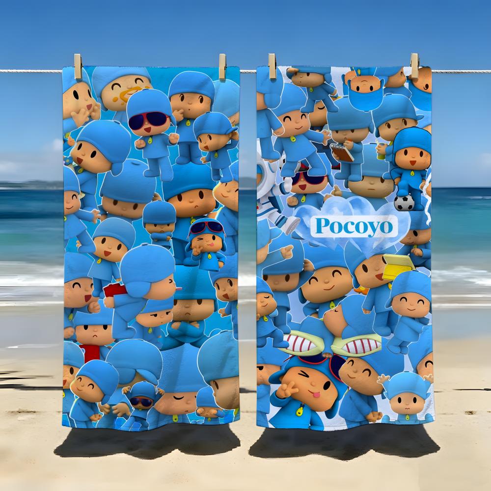 Мультяшное полотенце P-Pocoyo Пляжное одеяло-полотенце Для путешествий Тренажерного зала Душа Роскошное Легкое Кемпинга Бассейна горячее