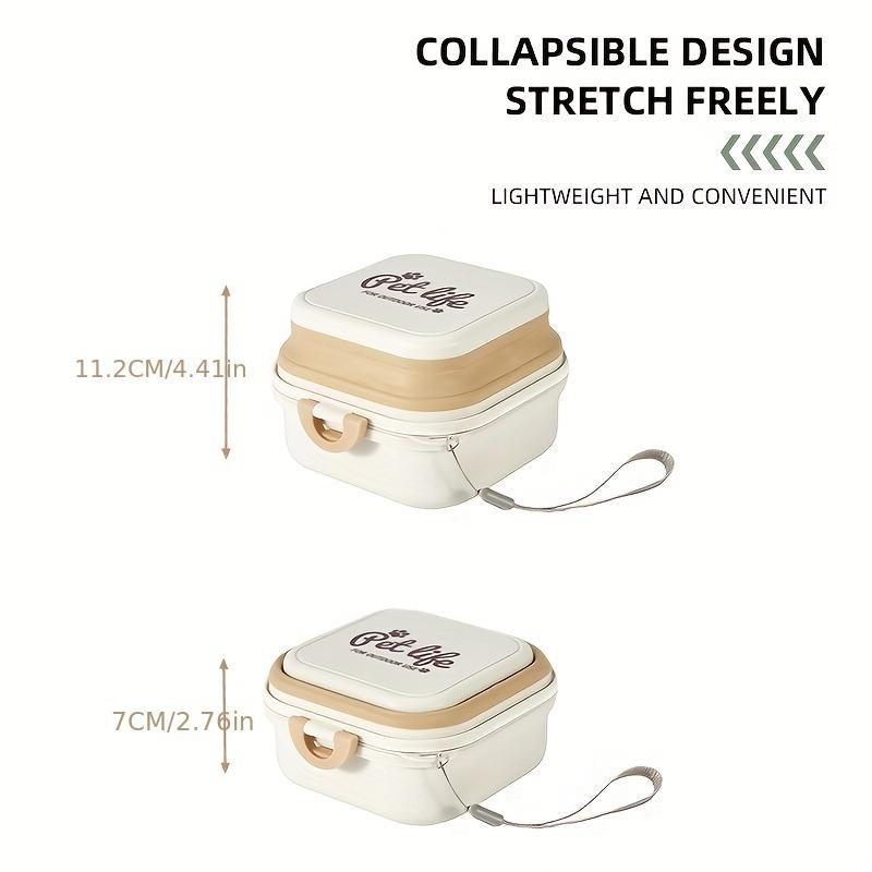 Складные двойные миски для домашних животных 2-в-1 — герметичные, портативные, кормушка для домашних животных и поилка для воды — дорожные миски для собак с крышкой для путешествий и прогулок на свежем воздухе