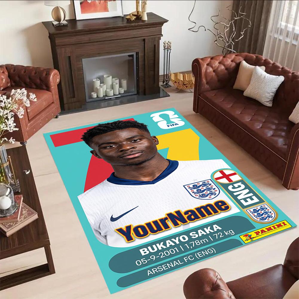 Star Player 1 Personalized Name Floor Mat Design for Foyer Outdoor Entryway Dormitory Antislip Carpet Anime Office Decor