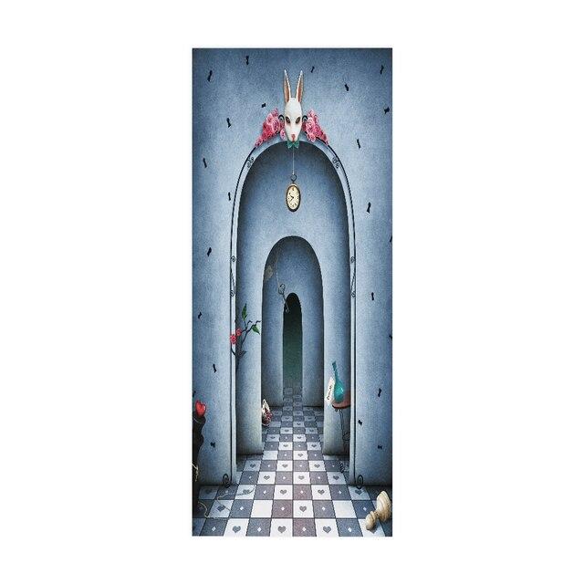 Дверные наклейки визуальное пространство пляжный коридор искусство водонепроницаемые обои гостиная спальня дверные обои ПВХ самоклеящиеся наклейки