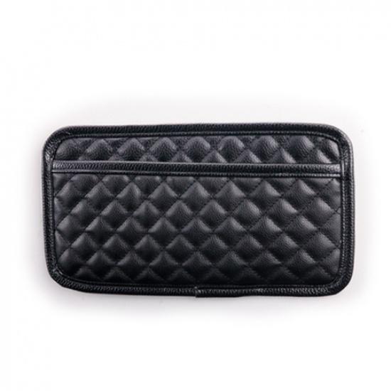 Phone Holder Organizer Pouch Car PU Leather Stick-up Storage Bag Decor Pocket