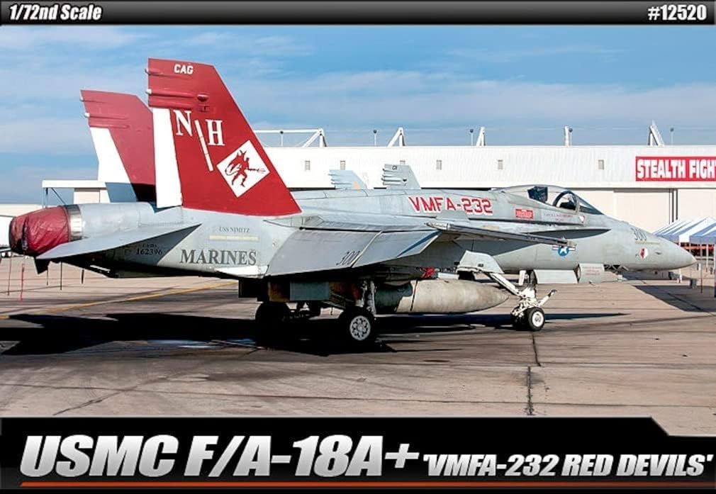 Academy 1/72 Scale US Marine Corps F/A-18A+ VMFA-232 Red Devils Plastic Model Kit 12520