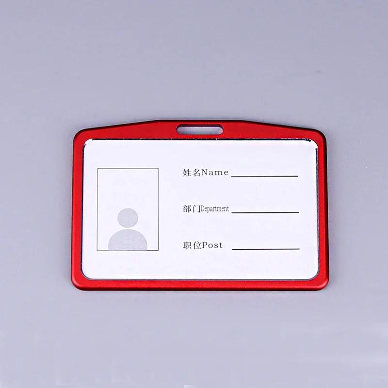 Office Metal Work Identity Badge ID Card Holder Aluminium Alloy Employee Name Cover Business Case Credit Card Holder Wallet
