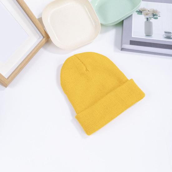 Unisex Knitting Hat Solid Color Men Women Brimless Hat Winter Soft Breathable Warm Stretchy Hat Outdoor Wear