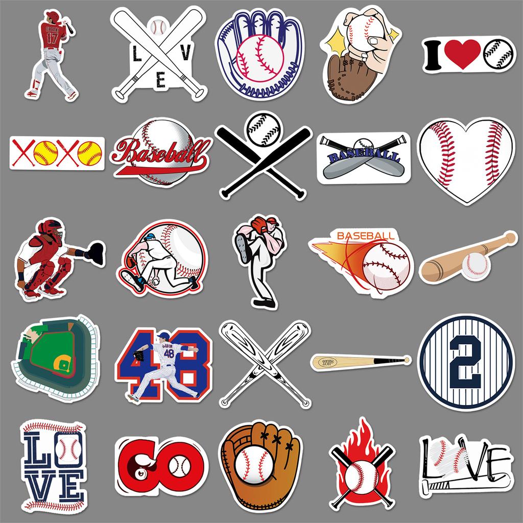 50 Baseball Graffiti Personalized Sports Trend DIY Skateboard Luggage Stickers Waterproof