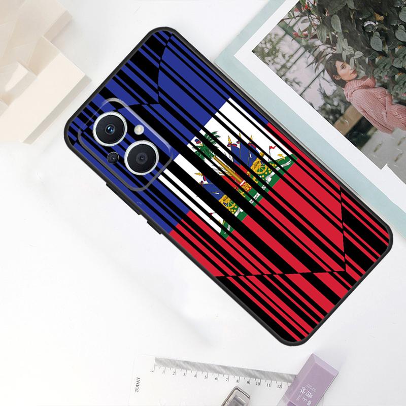 Vintage Haiti Haitian Flag Case For OPPO Reno 8 7 6 5 4 Lite 10 Pro 11F 4Z 5Z 8T OPPO Find X2 X3 X5 Lite X6 Pro Cover