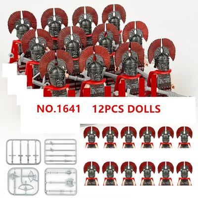 Кукла Средневековая война, римский солдат, строительные блоки, храмовый рыцарь, золотые аксессуары, фигурки для детей, модель игрушки № 1641