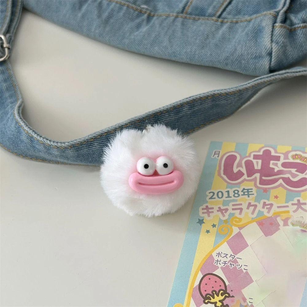 Cartoon Funny Clown Keychain Plushies Big Mouth Plush Pendant Fashion Sausage Mouth Keyring  Car