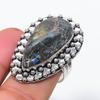 Natural Labradorite Gemstone 925 Sterling Silver Jewelry Ring Size 9 F8L10