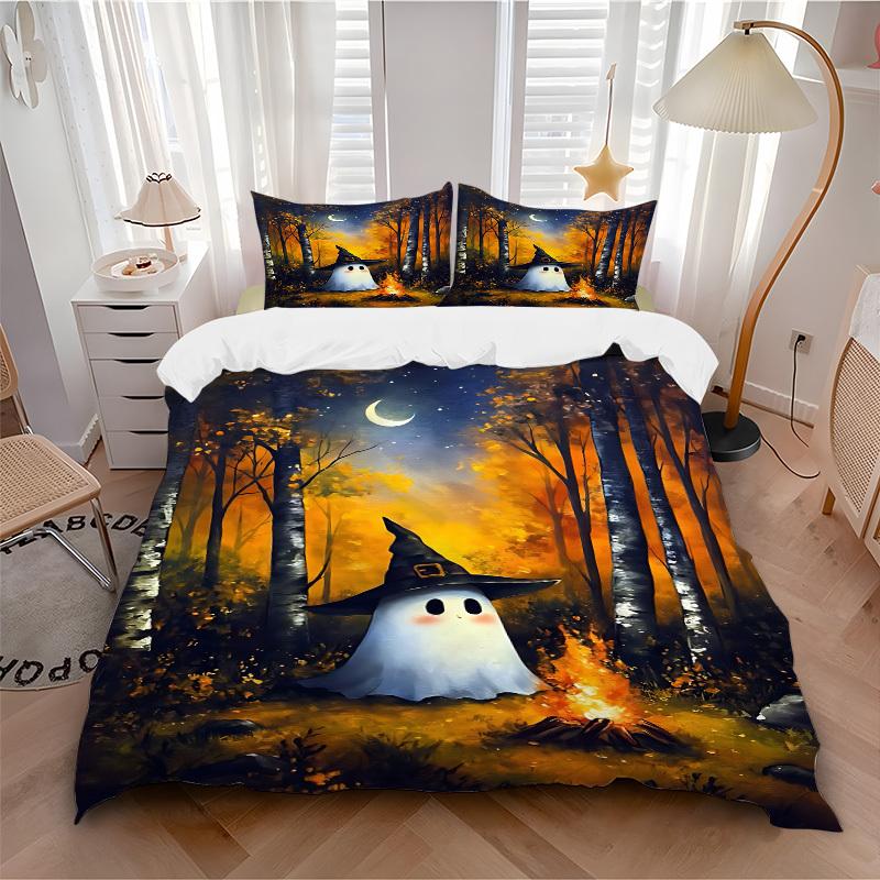3pcs Ghost Forest Bedding Set, Includes Without Pillow Inserts, Soft Comfortable Bedding Set,All-Season Use a0924077