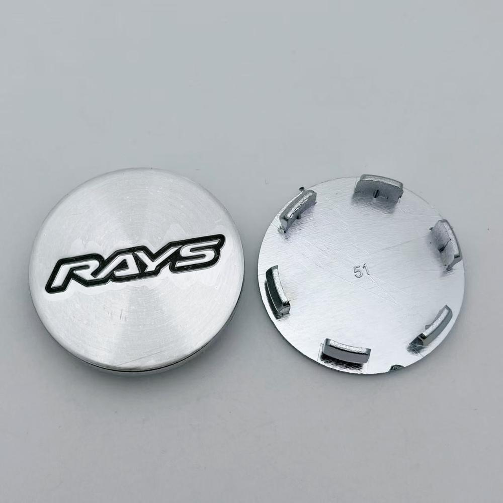 4pcs 51mm 46mm Rays Logo Emblem Car Wheel Center Caps Wheel Hub Centre Dust Cover Rim Hubcap Replace Car Styling Accessories
