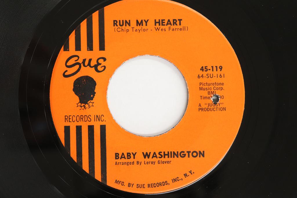 7inch Record BABY WASHINGTON - Run My Heart / Your Fool 45119 Sue Records Inc 1965 US Soul/Funk Used