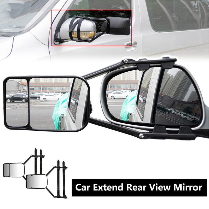Towing Mirrors Adjustable RV Mirror Extensions Wide-angle View Towing Accessories 360 Degree Rotation For Trailers RVs Trucks