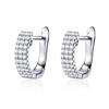 BAMOER 925 Sterling Silver Shining Clear CZ Cubic Zircon Stud Earrings for Women Classic Fashion Earrings