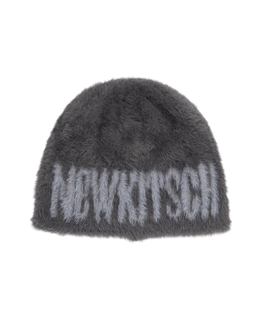 NEWKITSCH Newkitstch Жаккардовая меховая шапка-бини (Древесный уголь)