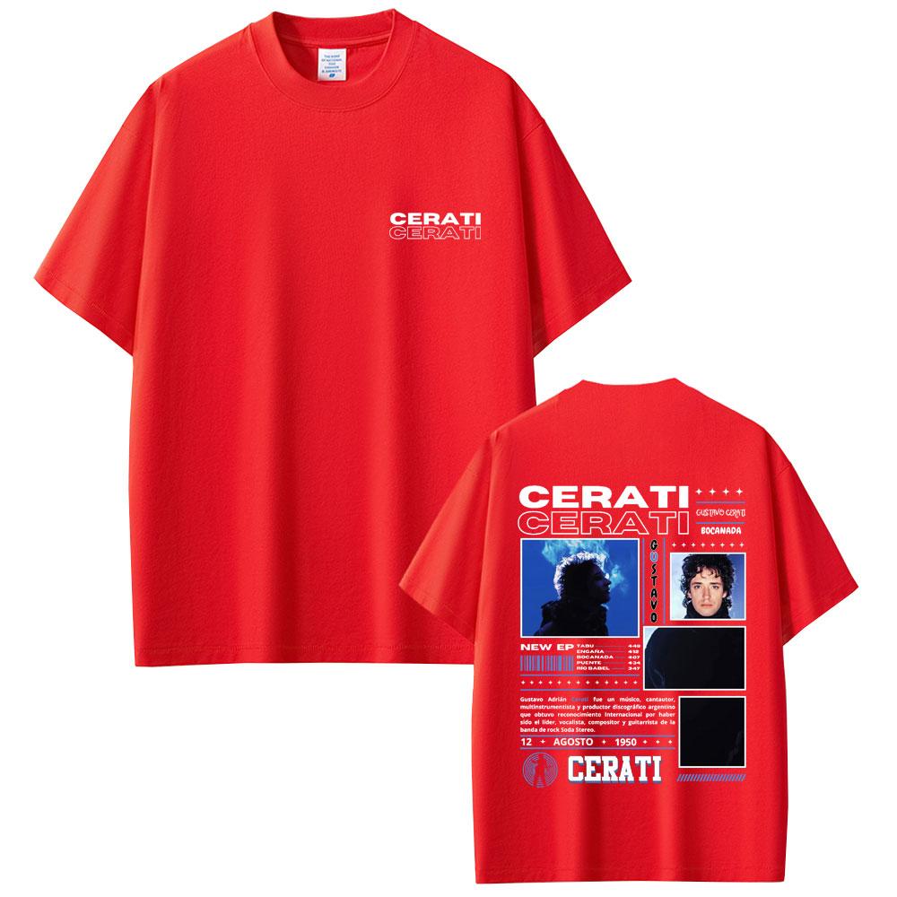 Певец Густаво Cerati 100% хлопок мужская рубашка гавайская роскошь Графический HipHop Футболка лето Y2K короткий рукав мода оверсайз топ