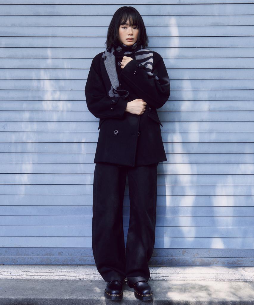 MUSINSA STANDARD WOMAN [Ohesio Collaboration] Cashmere Blend Double Half Coat [Black]