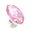 Розовый кунцит драгоценный камень ручной работы 925 стерлинговое серебро ювелирное кольцо размер 5 T7h84