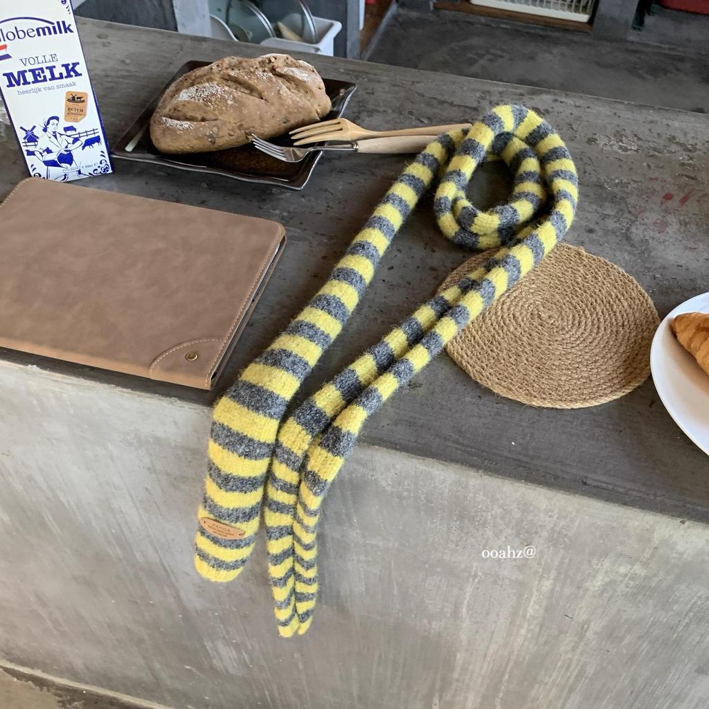 Korean Y2K Color Block Wool Blend Scarf - Versatile & Stylish for Women